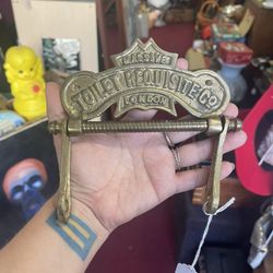 Vintage Brass Massive Toilet Requisite Co London Toilet Roll Holder 