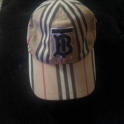  Burberry Vintage Check Cotton Monogram Motif Baseball Cap Beige (pick Up Only)