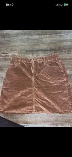 Brown Corduroy Mini Skirt