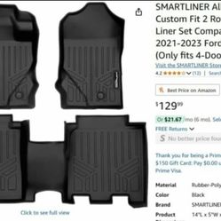 Ford Bronco 2021-2023 All Weather Custom Fit 2 Row Floor Mats