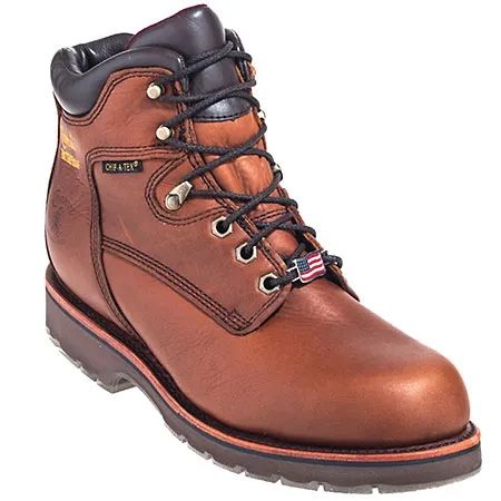 Chippewa Boots: Men's USA-Made Waterproof 25220 Brown Work Boots Size 12 D