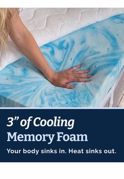 Mattress Topper - 3 Inch Memory Foam Mattress Topper with Cooling Cover for Hot Sleepers - Plush, Thick & Comfy - Pain & Pressure Relief - Queen Size 