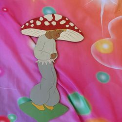 Child Under Mushroom Wall Hanging 