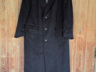 Christopher Brooks Long Charcoal Overcoat Size 42R Made in Poland