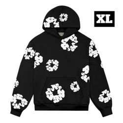 Black Denim Tears Hoodie Size XL Extra Large X-Large Black White Cotton Wreath Flower Men’s Hooded Sweatshirt Pullover Sweater Dover Street Market New
