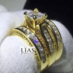 New 14k Yellow Gold Wedding Ring Set 