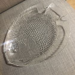 Vintage Clear Glass Fish Platter 