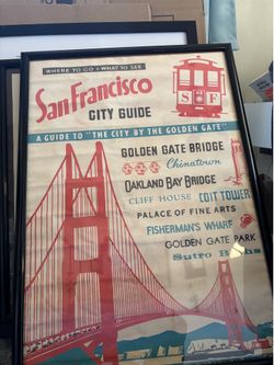 SF vintage framed poster