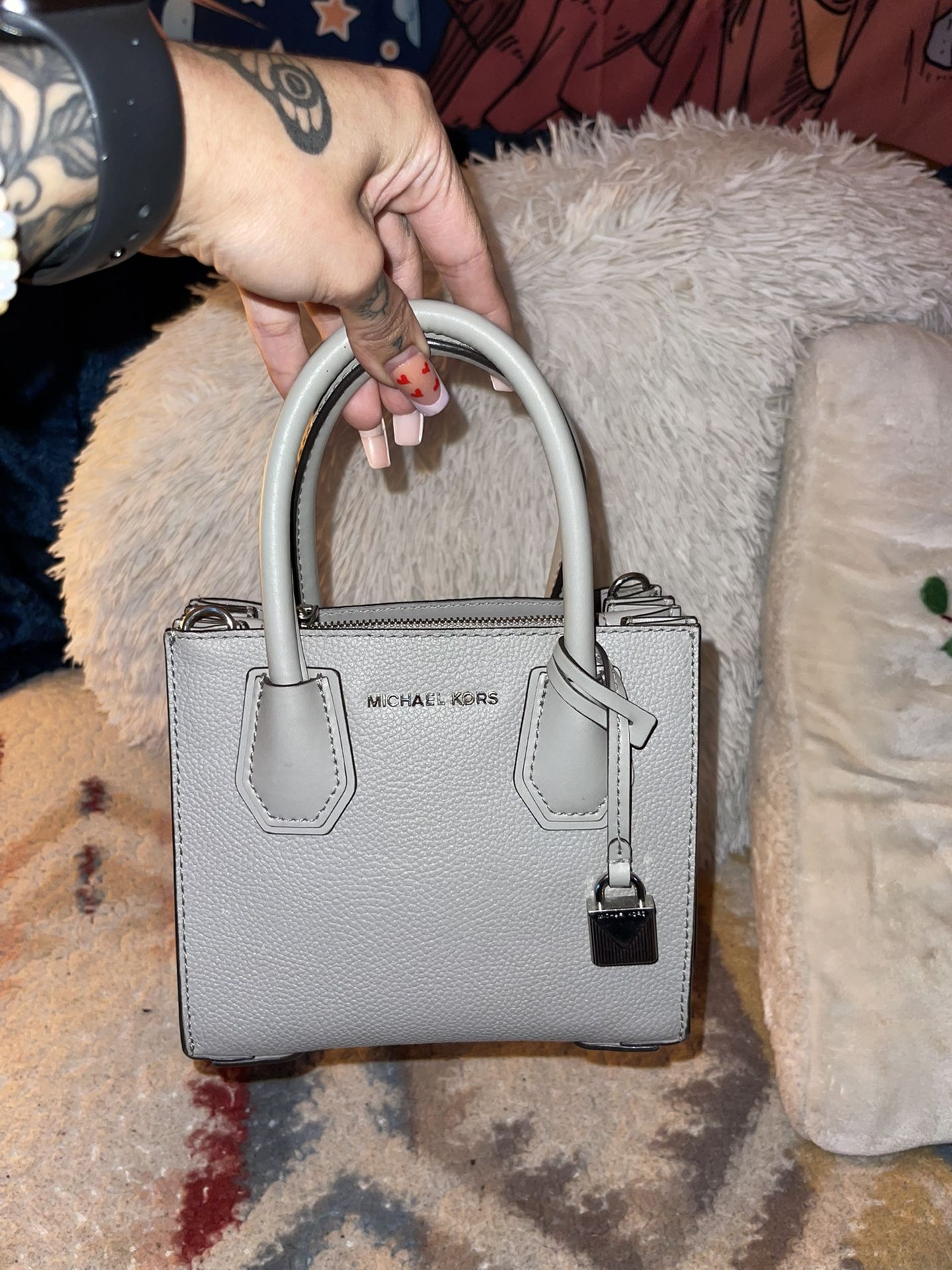 Michael Kors Mini Gray Pebbled Leather Tote