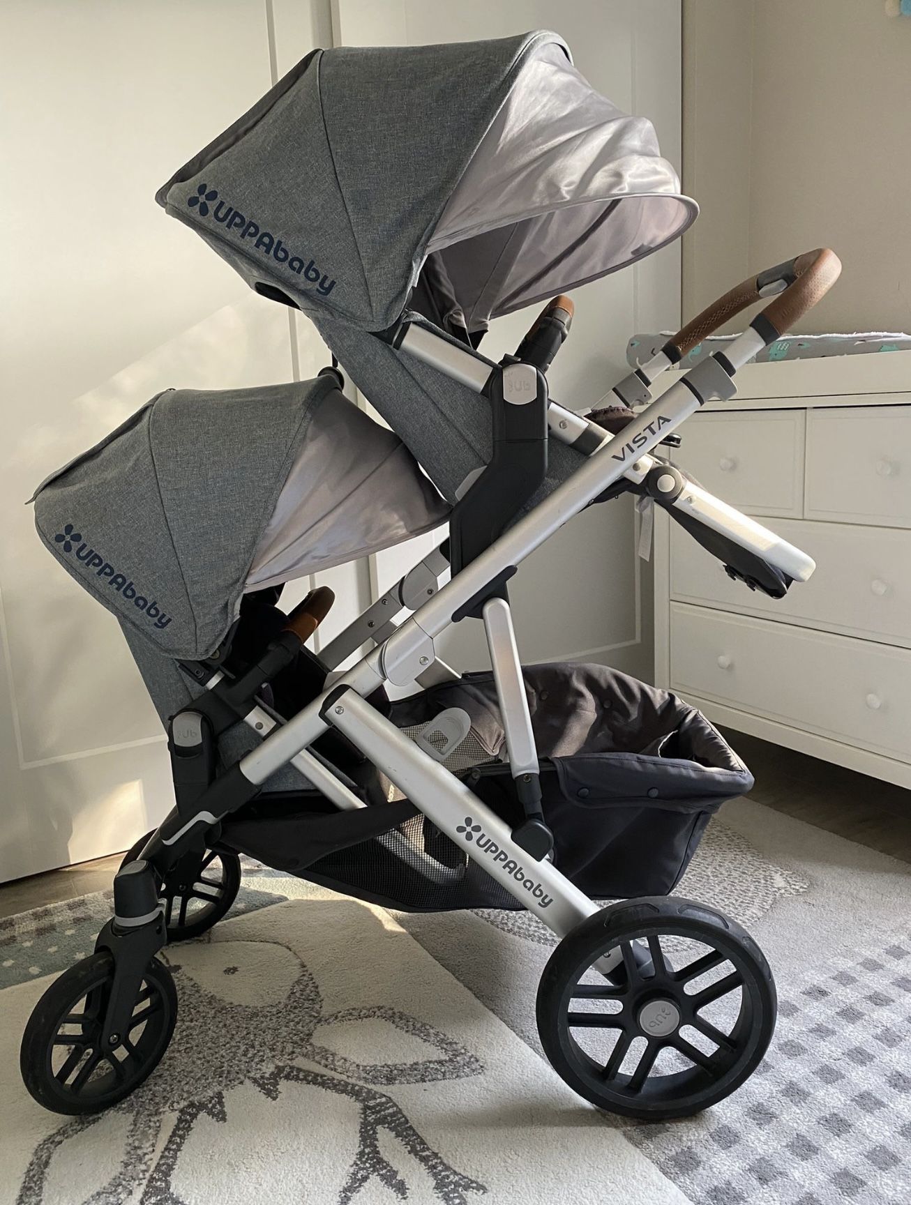Uppababy Vista Double Stroller Set Henry (Blue Marl)