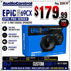 AudioControl EPIC PRO Series EpicPro69CX Car Speakers 6x9 Inch 2-Way Coaxial Speaker System 300 Watts 🚨 Payment Options Available 🚨 No Credit Needed