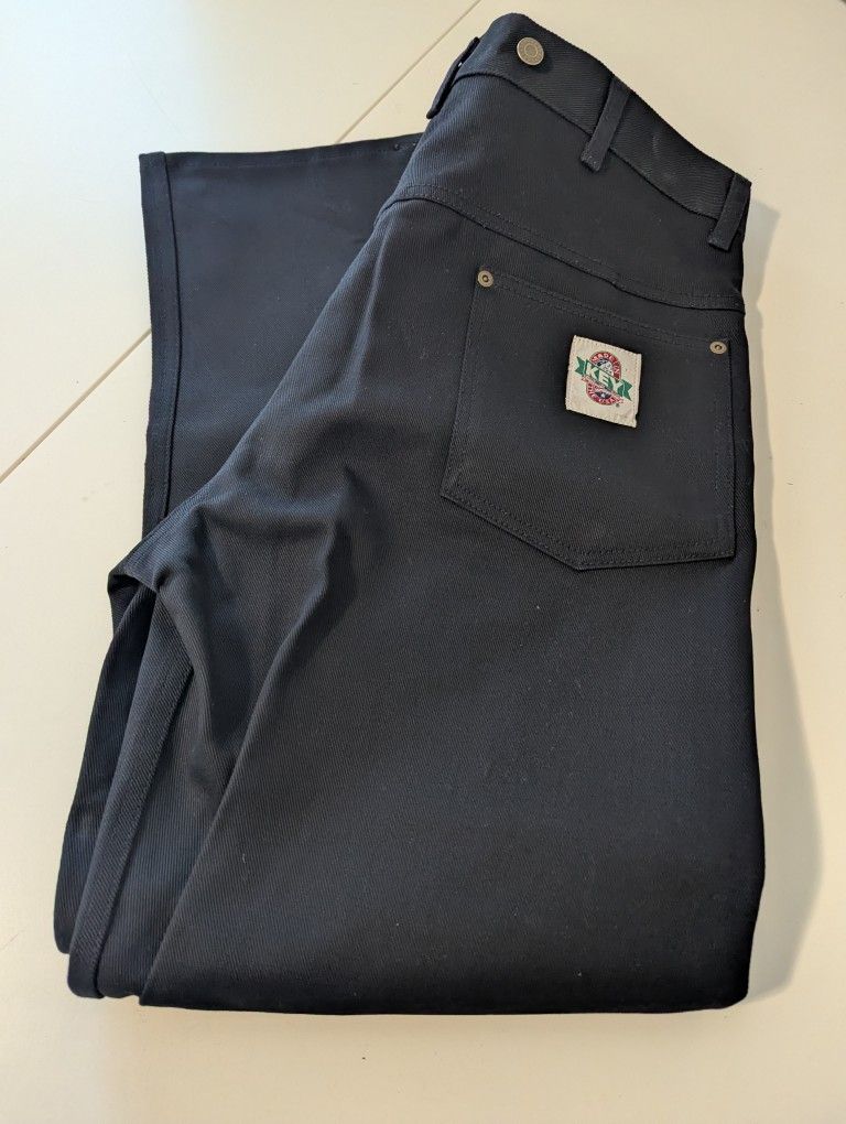 New Black Work Jeans W38 L29 Made In The USA 5 Pocket Heavy Duty