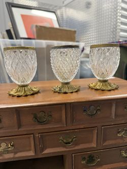 Vintage French Crystal & Gilded Brass Decor Set – Rare Mid-Century Luxury