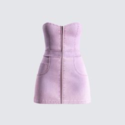 Pink denim mini Dress