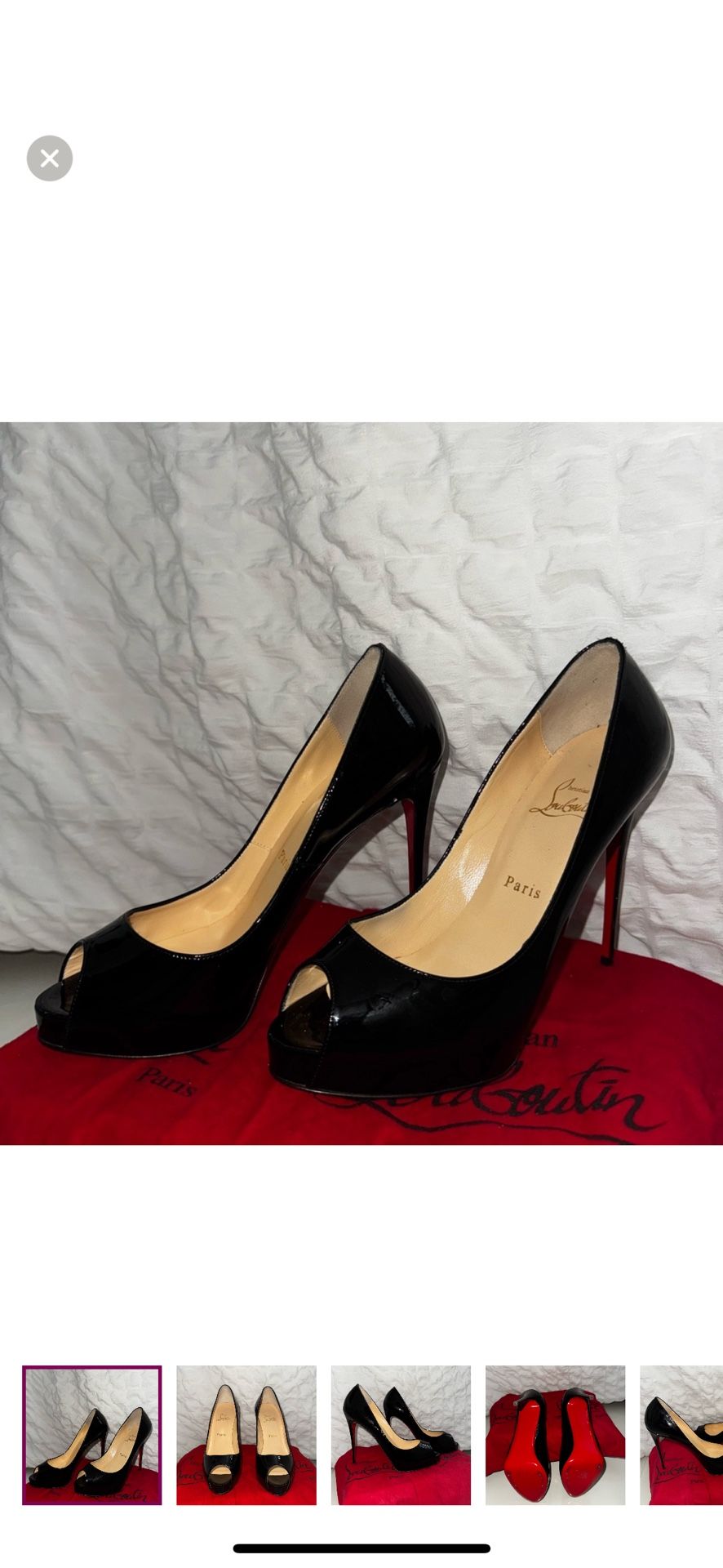 Christian Louboutin Black Patent Leather Stiletto Heels