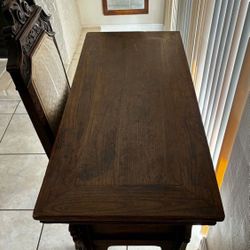Antique Solid Wood Desk & Chair 41.5”Lx17.5Wx32”H
