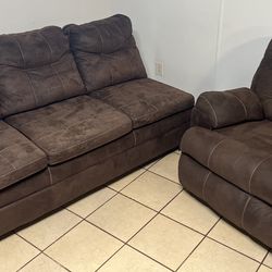Brown couch And Matching Rocker Recliner Chair $300