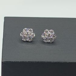 Moissanite Floral / Honeycomb VVS1 D Clarity 925s Sterling Silver Earrings
