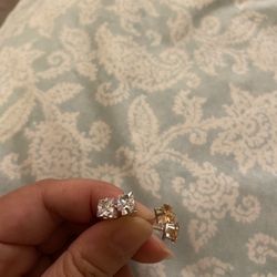 Silver Natural Gemstone Stud Earrings