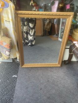 Gold frame mirror