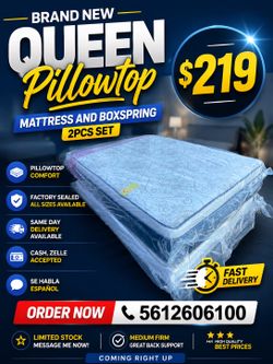 🇺🇸🇺🇸NEW QUEEN PILLOWTOP SET $219