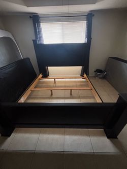 Black King size bed frame