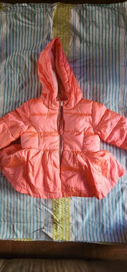 Girls Coral Puffer Jacket with Hood