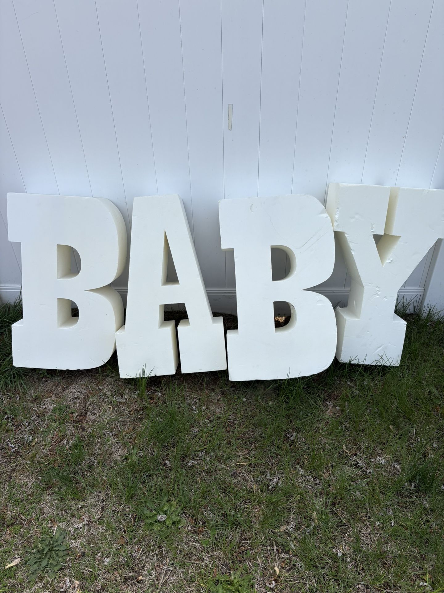 BABY Letters 3ft Tall. Styrofoam 