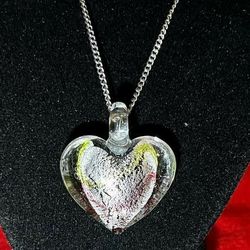 Glass heart necklace -
