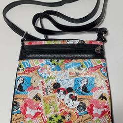 Disney Parks Retro Collage Crossbody Bag Mickey Minnie Dumbo Pluto Adjustable St
