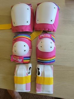 Moxi Roller Pads 6-Piece Protective Gear Set – Pink Rainbow