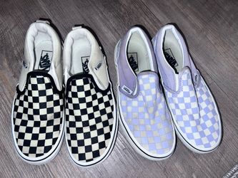 Girls Vans Size 2.5(lavender)  And 2 (Black) Take Both For $25 
