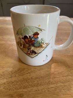 Fishermans paradise by norman rockwell cup made in 1987 vintage