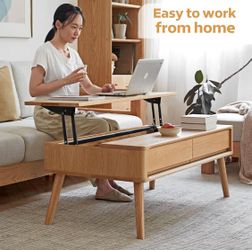 New with fully assembled 100% solid oak table(lifted with drawers)