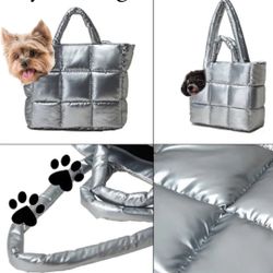 Puffer Chrome Silver Dog/cat Carrier (small Medium Dogs)