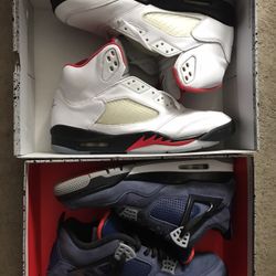 Fire Red Jordan 5’s And Winterized Royal Blue Jordan 4 ‘s