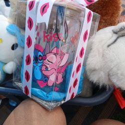 Stitch Valentine Gift With Hart Necklace 