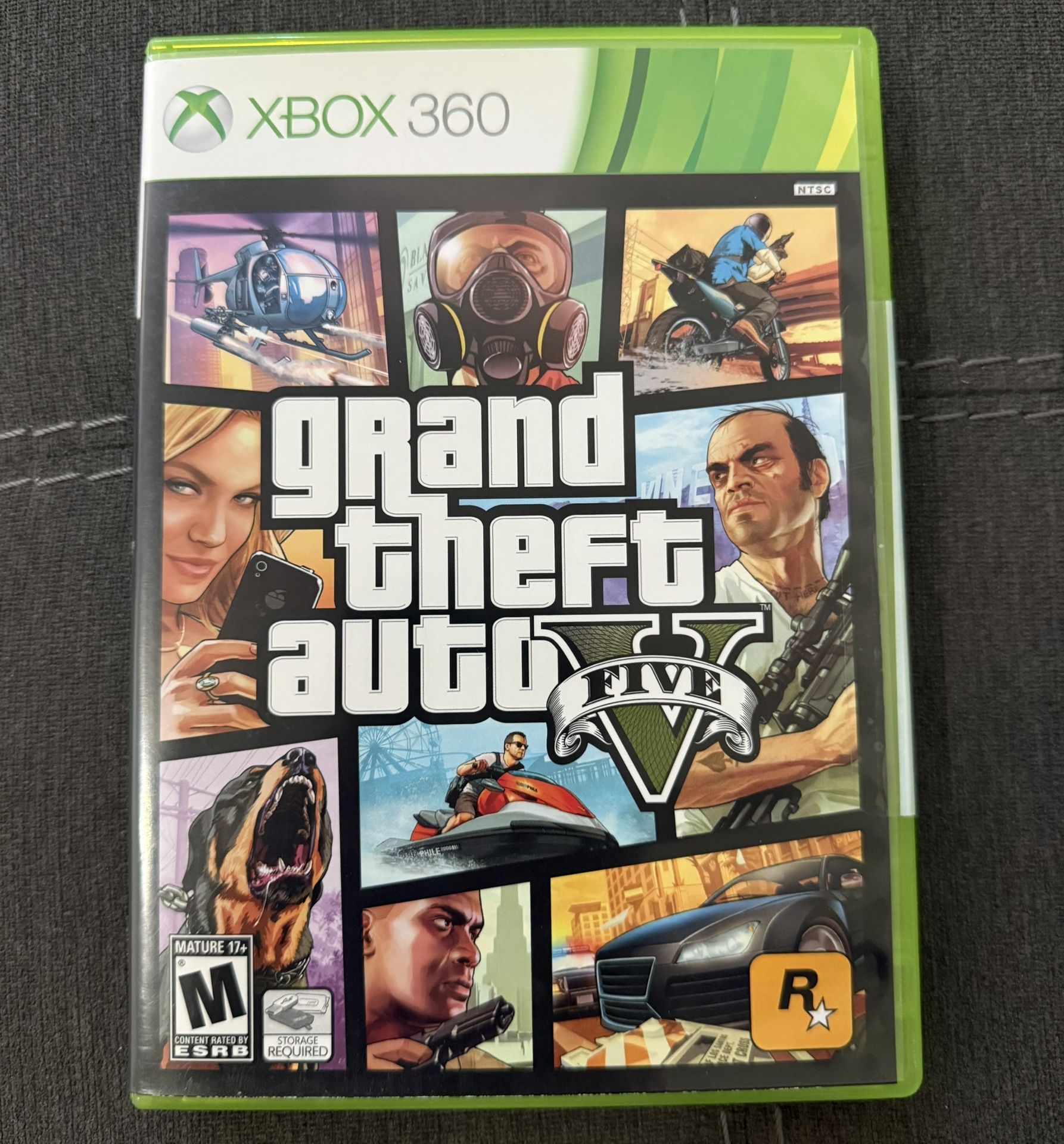 Grand Theft Auto V GTA5 5 (Microsoft Xbox 360, 2013) Complete in Box with Map