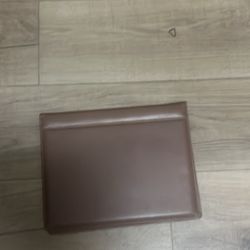 brown leather envelope clutch bag