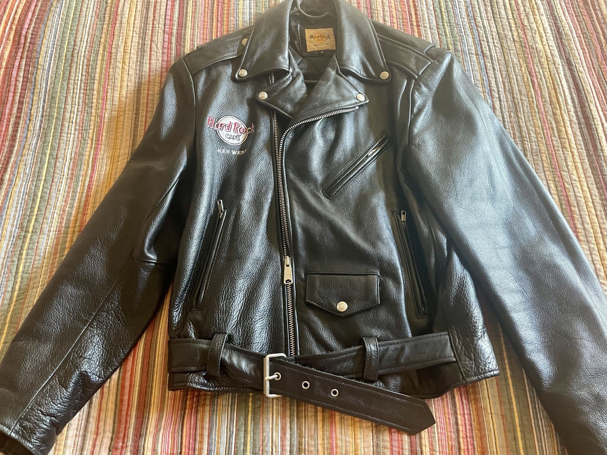 Hard Rock Cafe Key West/ Love All Serve All Leather Jacket