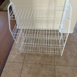 4 Tier White Wire Rack