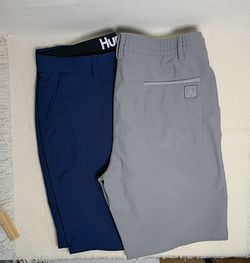 Men's Shorts 36 Adidas & Hurley Navy Blue & Gray Golf Chino
