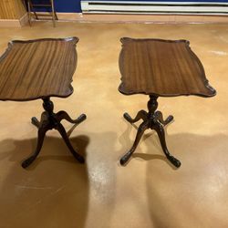 Vintage Antique Clawfoot End Tables c. late 1940s-early 1950s