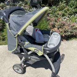 Chicco Stroller With Shade, Under Basket, Adult Tray, And Baby Tray