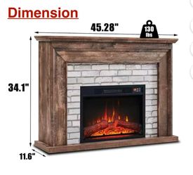 ✌️ 45" Hidden Flip Top Electric Fireplace with Adjustable Flame & Remote, Heater for Living Room