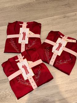 Victoria's Secret Satin Pajama Set Red
