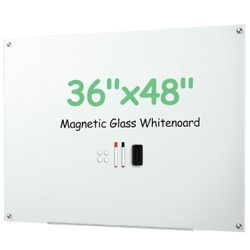 3x4 Glass Dry Erase Whiteboard – New in Box – Markers Included