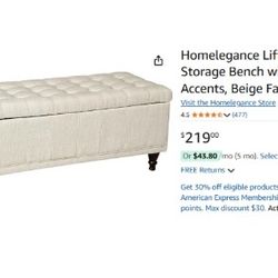 $100 Homelegance Lift Top Storage 