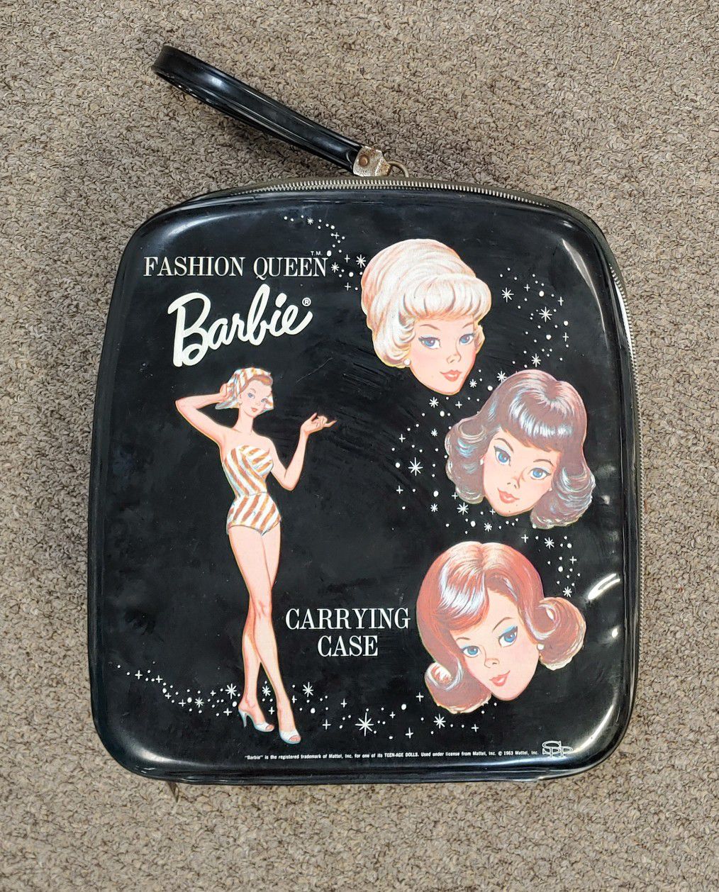 Vintage 1963 Barbie Fashion Queen Carry Case With Barbie Doll & Accessories Firm Price