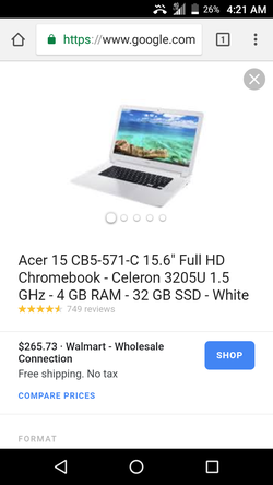 Chrome Acer laptop